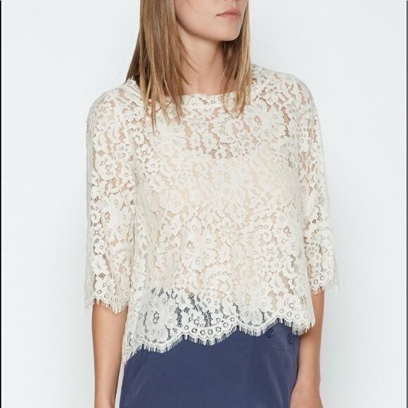 Joie Elvia Lace Button-Back Top Size XS - Picture 7 of 8